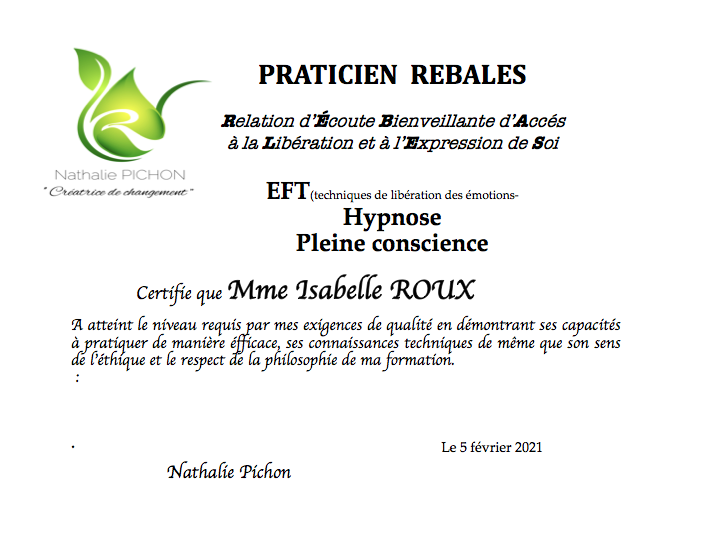diplome isabelle roux - isabelle-roux-therapute.fr diplome isabelle roux